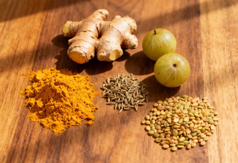 Anti-inflammatory Indian foods like turmeric, ginger and amla that support gut health